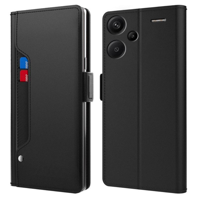 Lederhüllen Für Xiaomi Redmi Note 13 Pro Plus 5g Spiegel Und Vorderer Kartenhalter