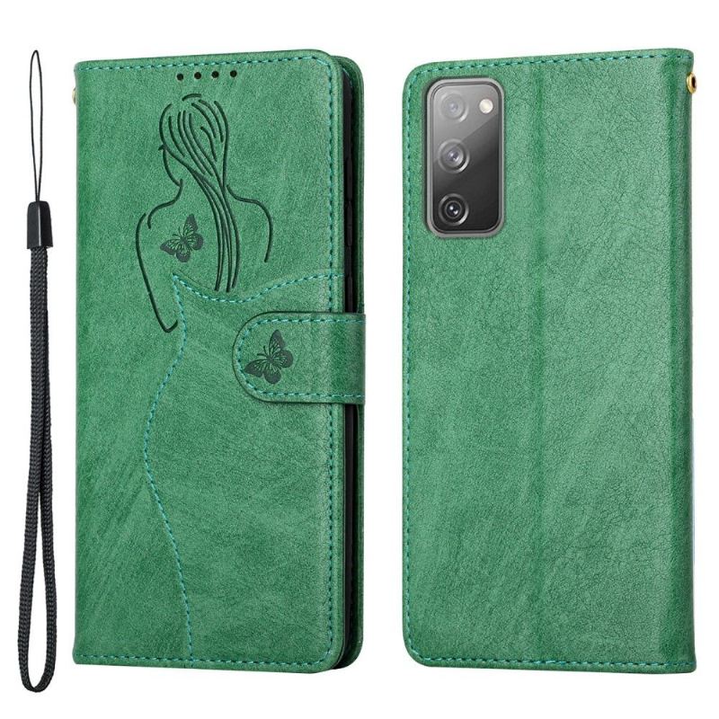 Lederhüllen Für Samsung Galaxy S20 FE Premium Illustration Mädchen