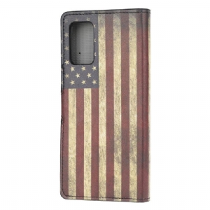 Lederhüllen Für Samsung Galaxy S20 FE Vintage Amerikanische Flagge