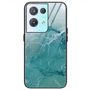 Hülle Für Oppo Reno 8 Pro Marmorfarben Gehärtetes Glas