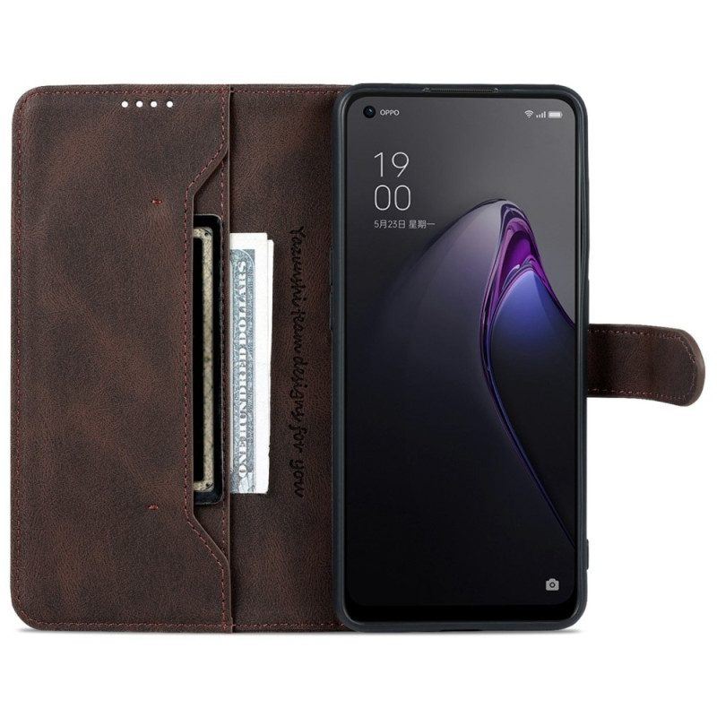 Lederhüllen Für Oppo Reno 8 Pro Azns Vintage-ledereffekt