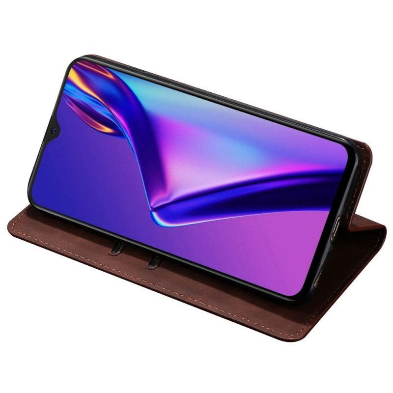 Schutzhülle Für Oppo Reno 8 Pro Flip Case Ledereffekt