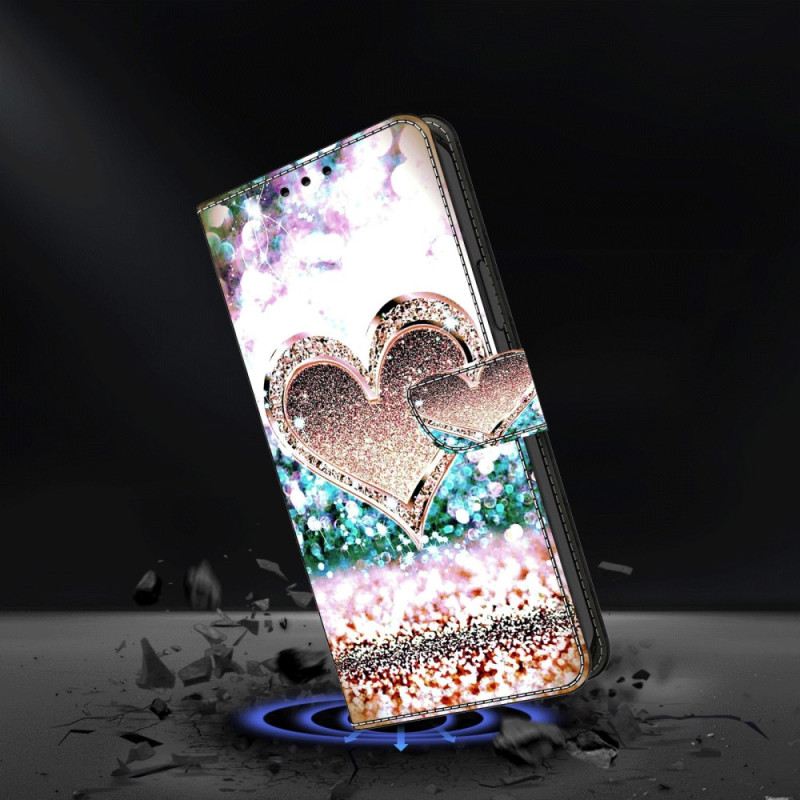 Lederhüllen Für Oppo A98 5g Rosa Diamantherz