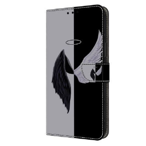 Lederhüllen Für Oppo A98 5g Schwarze Und Weiße Flügel