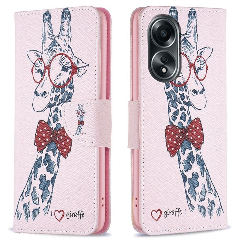 Lederhüllen Oppo A98 5g Handyhülle Intello-giraffe