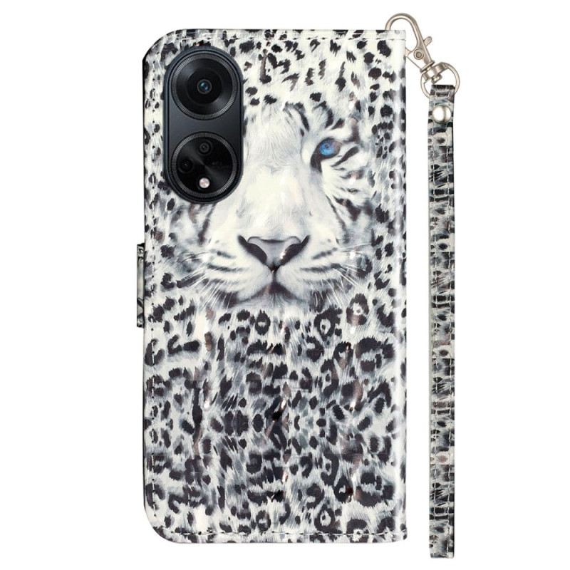 Lederhüllen Oppo A98 5g Handyhülle Leopardenriemen