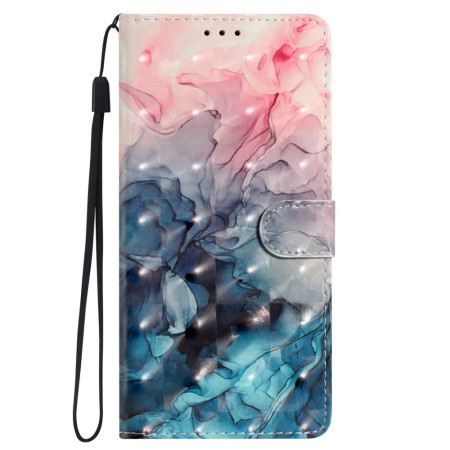 Lederhüllen Oppo A98 5g Handyhülle Rosa Und Blauer Marmor Mit Riemen