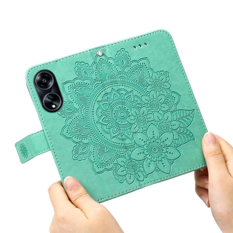 Lederhüllen Oppo A98 5g Mandala-druck Mit Riemen