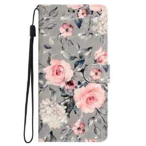 Lederhüllen Oppo A98 5g Rosa Blumen Mit Riemen