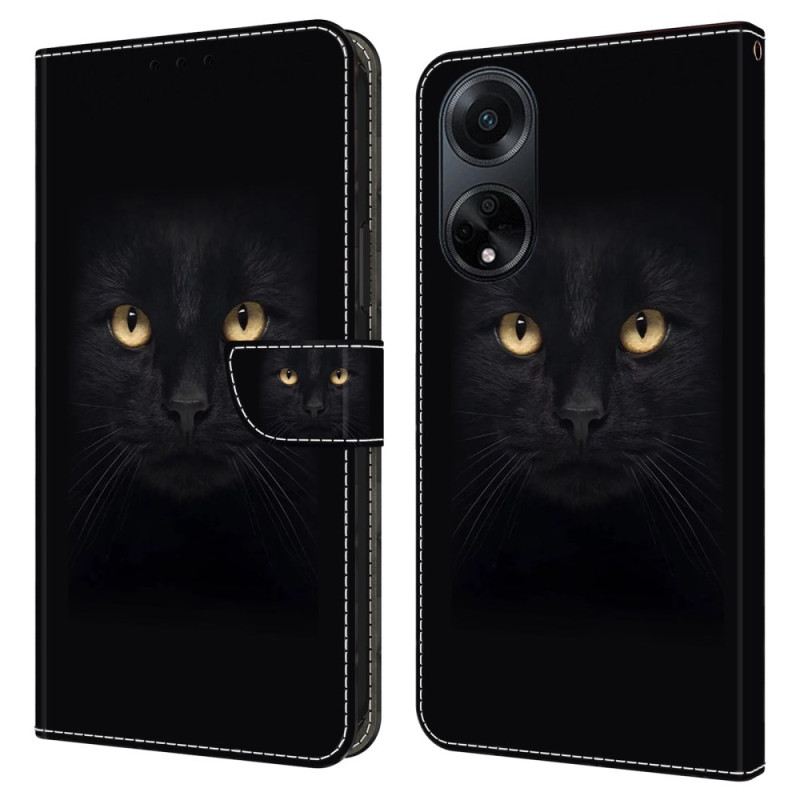 Lederhüllen Oppo A98 5g Schwarze Katze