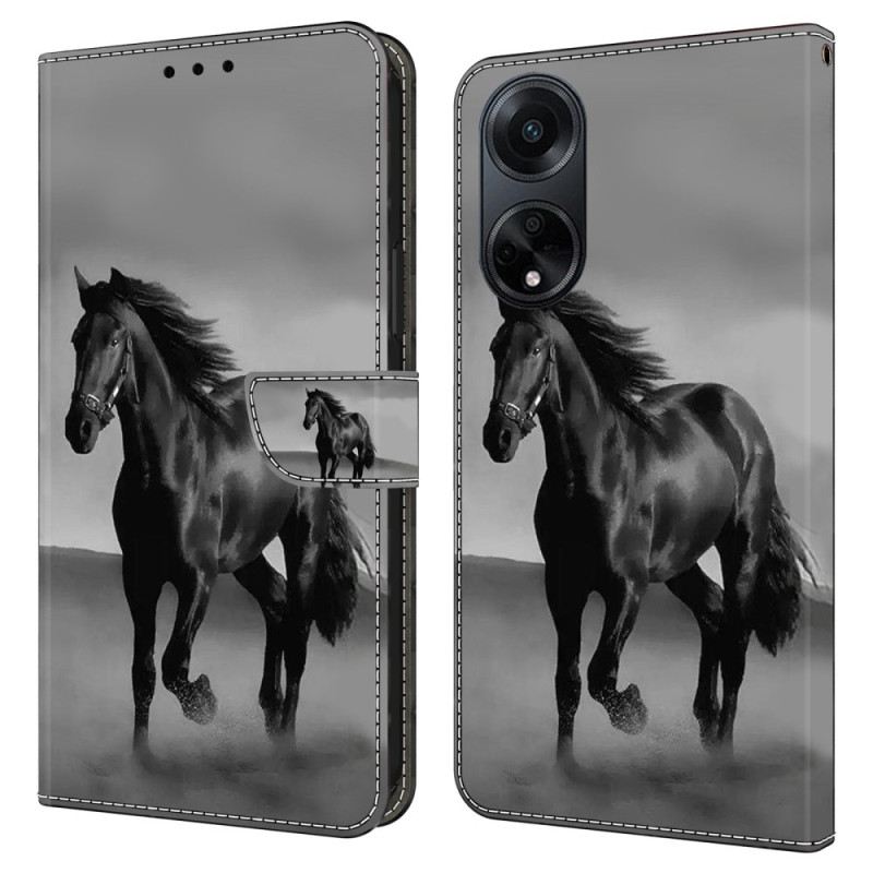 Lederhüllen Oppo A98 5g Schwarzes Pferd