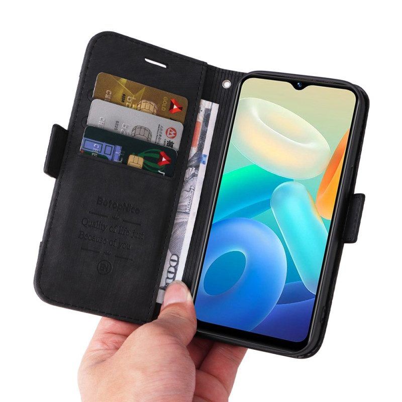 Flip Case Für Vivo Y16 Betopnice Kartenhalter Vorne