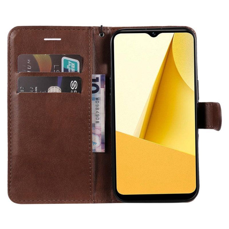 Flip Case Für Vivo Y16 Mit Kordel Riemchenleder-stil