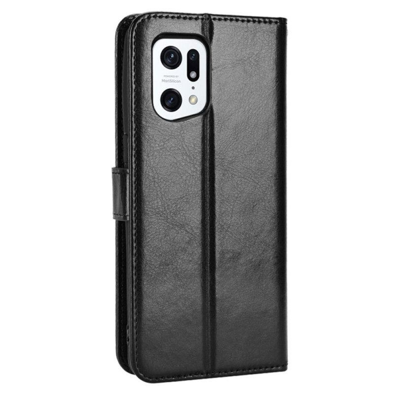 Flip Case Für Oppo Find X5 Pro Auffälliges Kunstleder