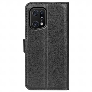 Flip Case Für Oppo Find X5 Pro Brieftasche Leder-stil