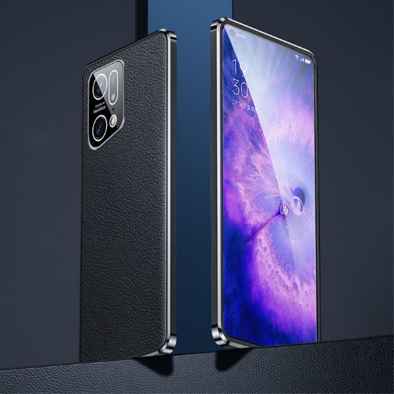 Hülle Für Oppo Find X5 Pro Genarbtes Echtleder