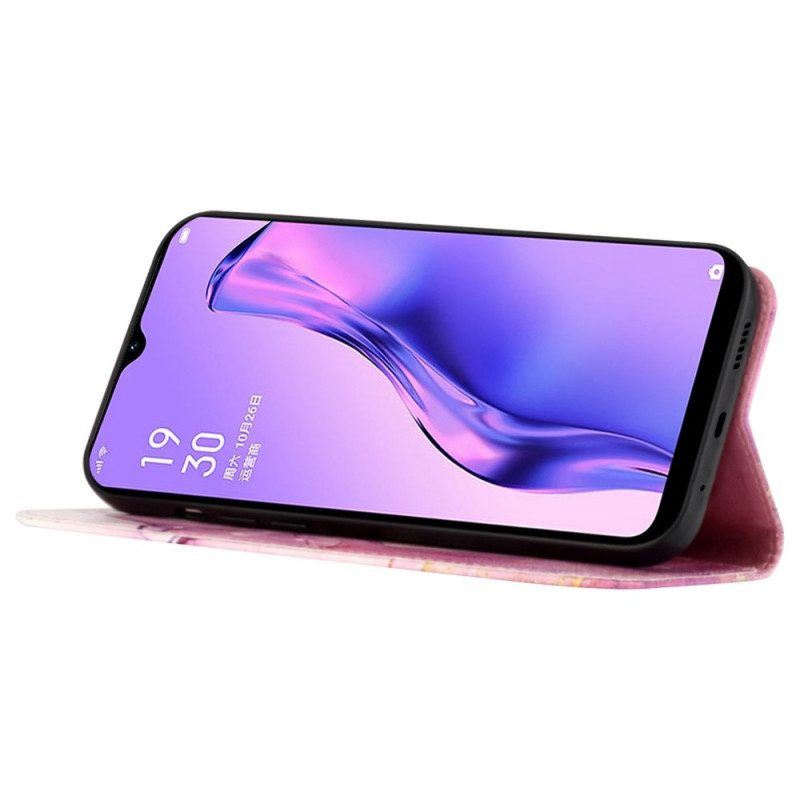 Lederhüllen Für Oppo Find X5 Pro Mit Kordel Streifenmarmor