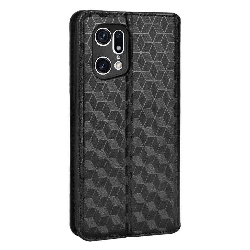 Schutzhülle Für Oppo Find X5 Pro Flip Case 3d-diamant-ledereffekt