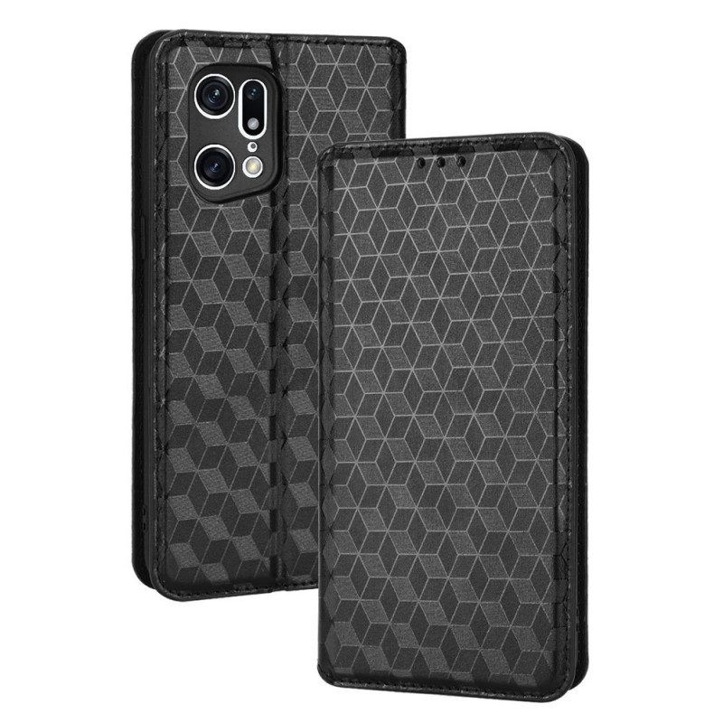 Schutzhülle Für Oppo Find X5 Pro Flip Case 3d-diamant-ledereffekt