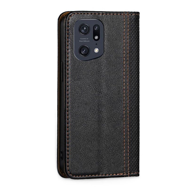 Schutzhülle Für Oppo Find X5 Pro Flip Case Vintage-ledereffekt