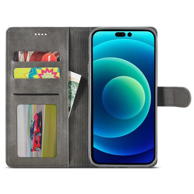 Flip Case Für iPhone 15 Kunstleder Lc.imeeke