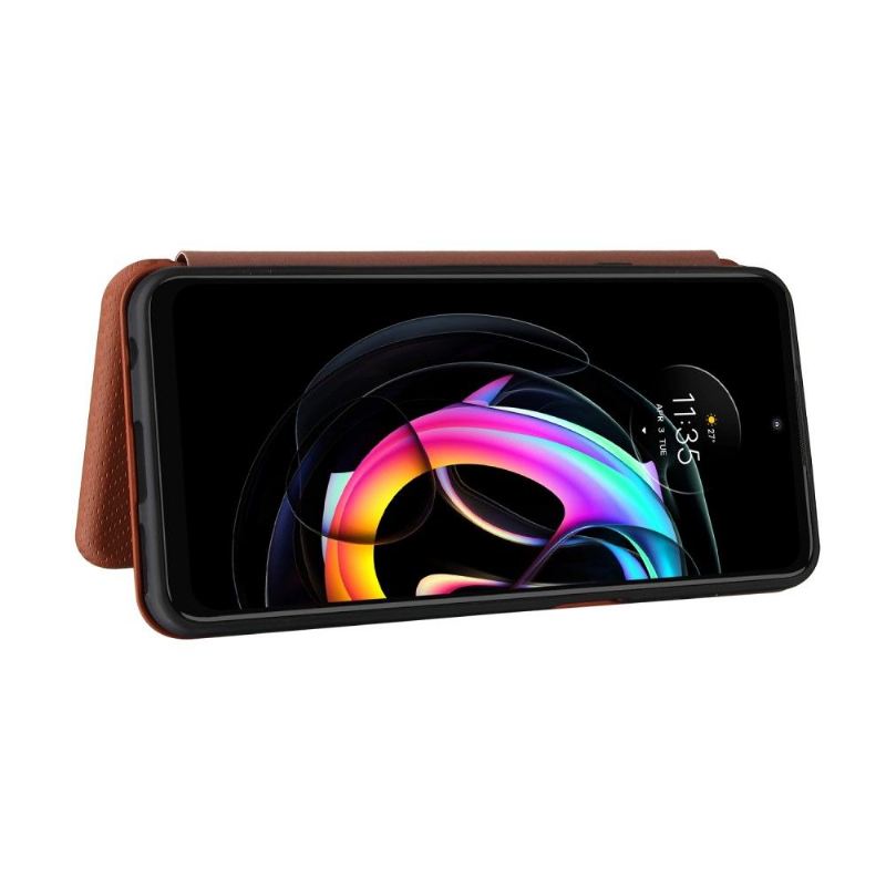 Flip Case Für Motorola Edge 20 Lite Kohlefaser-kunstleder