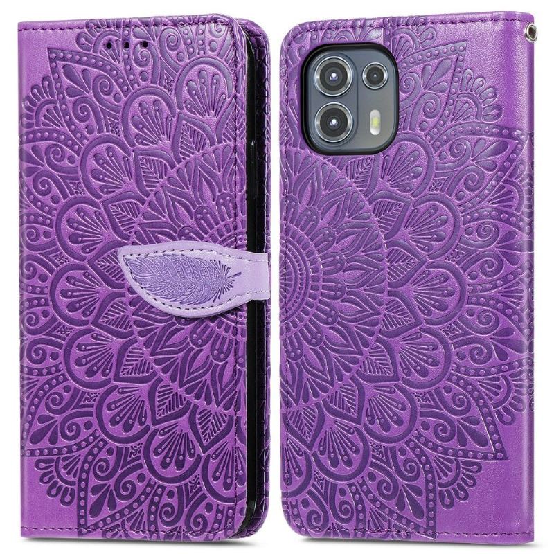 Lederhüllen Für Motorola Edge 20 Lite Anti-Sturz Mandala-blatt