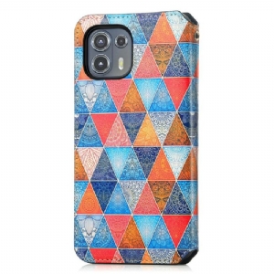 Lederhüllen Für Motorola Edge 20 Lite Geometrisches Mandala