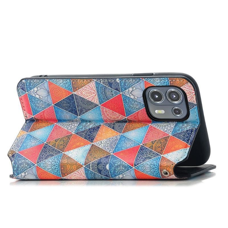 Lederhüllen Für Motorola Edge 20 Lite Geometrisches Mandala