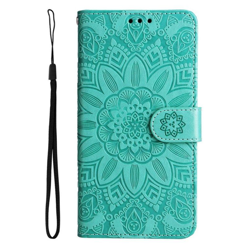 Flip Case Für Oppo Reno 8 Mit Kordel Riemchen-sonnenblume