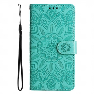 Flip Case Für Oppo Reno 8 Mit Kordel Riemchen-sonnenblume