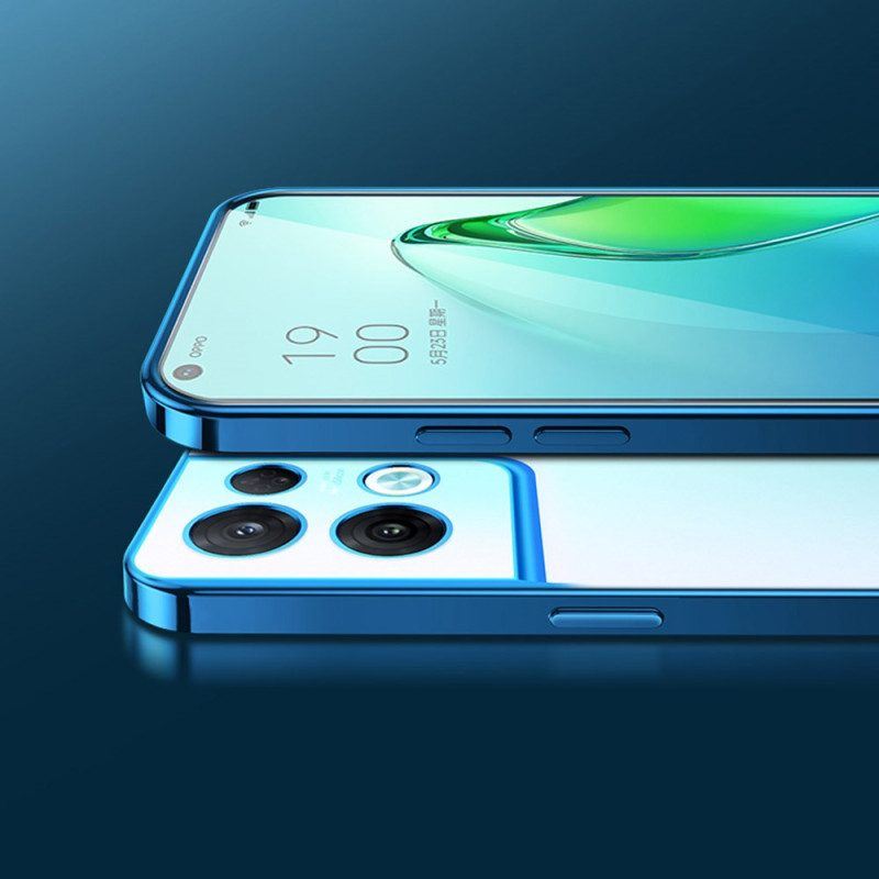 Handyhülle Für Oppo Reno 8 Transparente Kanten Im Metallstil Sulada