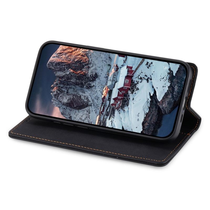 Flip Case iPhone 16 Rfid-blockierungstechnologie In Vintage-lederoptik