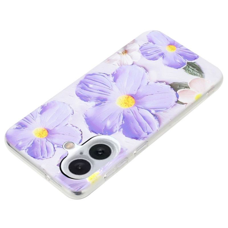 Hülle Für iPhone 16 Lila Blumen