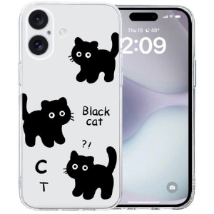 Hülle Für iPhone 16 Schwarze Katzen Mit Transparentem Rand