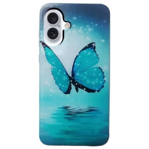 Hülle iPhone 16 Blauer Schmetterling