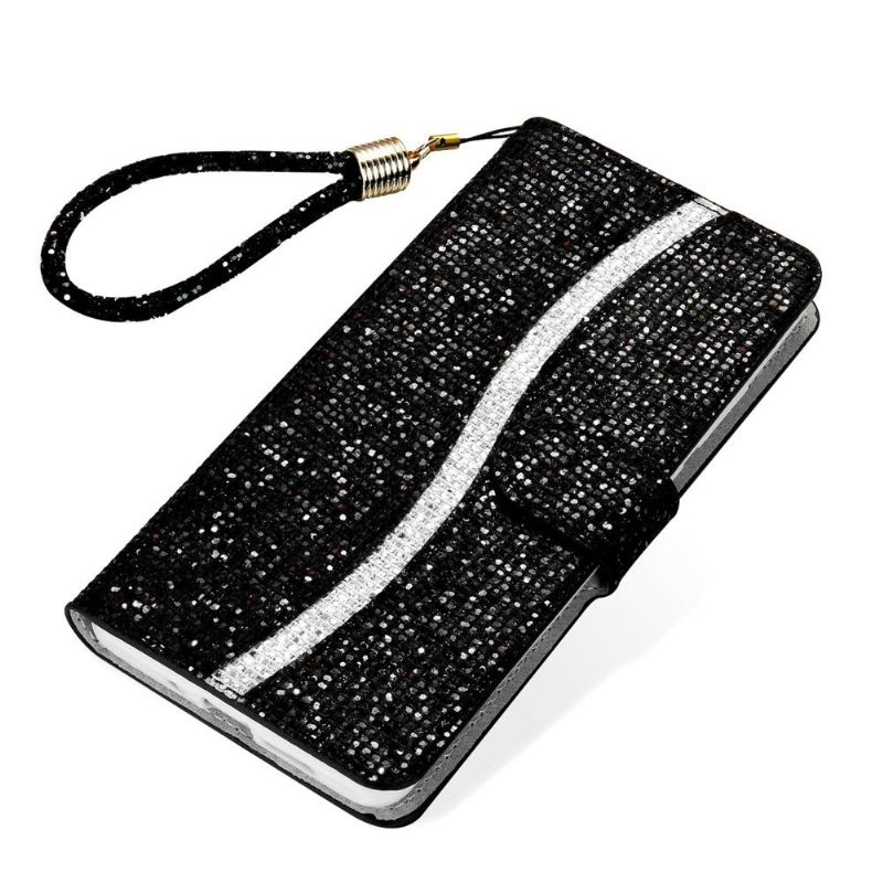 Flip Case Für Samsung Galaxy A12 Glitzerkartenhalter