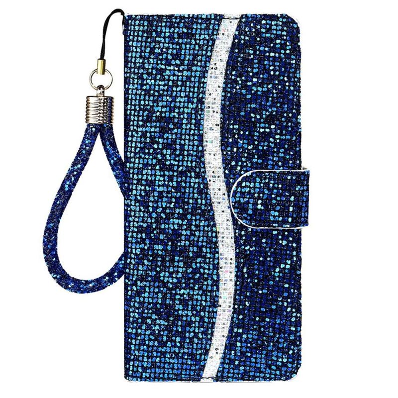 Flip Case Für Samsung Galaxy A12 Glitzerkartenhalter