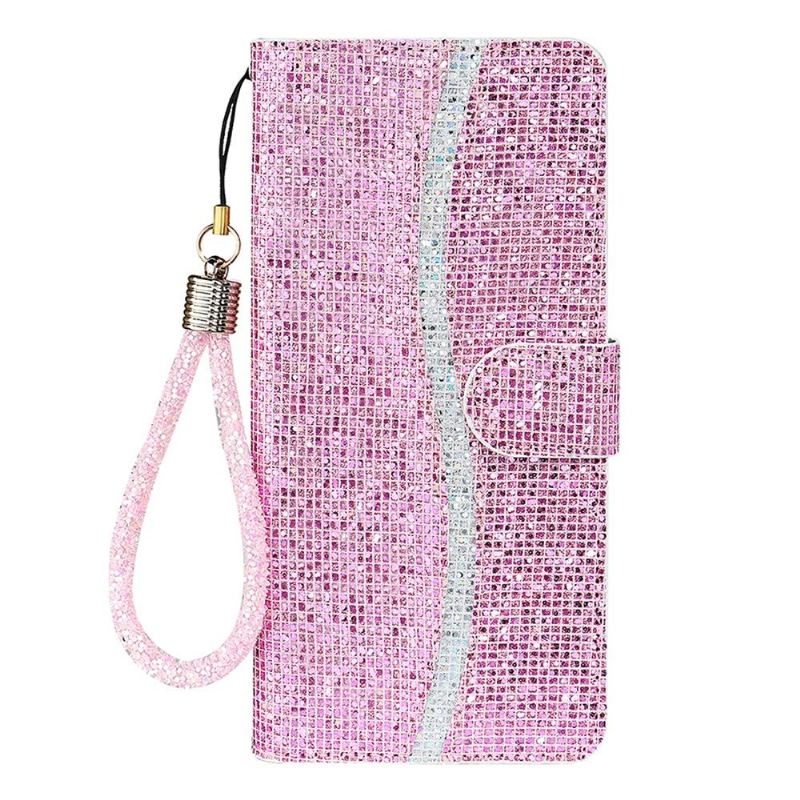 Flip Case Für Samsung Galaxy A12 Glitzerkartenhalter