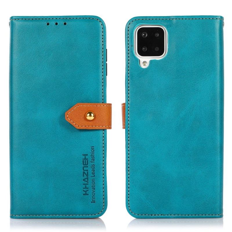 Flip Case Für Samsung Galaxy A12 Khazneh Zweifarbiges Kunstleder