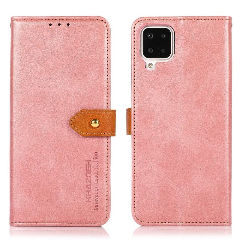 Flip Case Für Samsung Galaxy A12 Khazneh Zweifarbiges Kunstleder