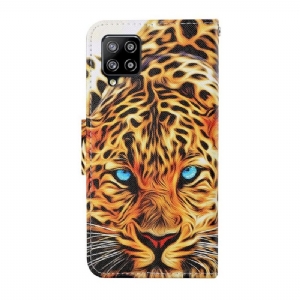 Flip Case Für Samsung Galaxy A12 Künstlerischer Leopard