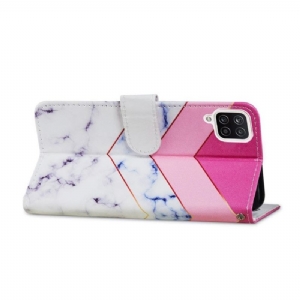 Flip Case Für Samsung Galaxy A12 Marmor-geometrie