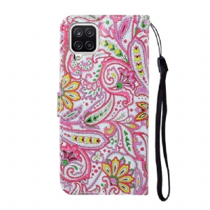 Flip Case Für Samsung Galaxy A12 Paisley-blume