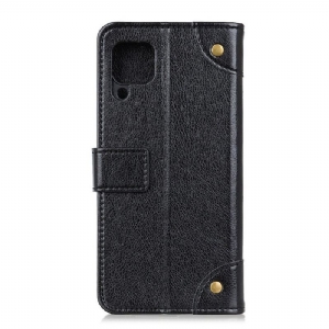 Flip Case Für Samsung Galaxy A12 Vintage-nappaleder