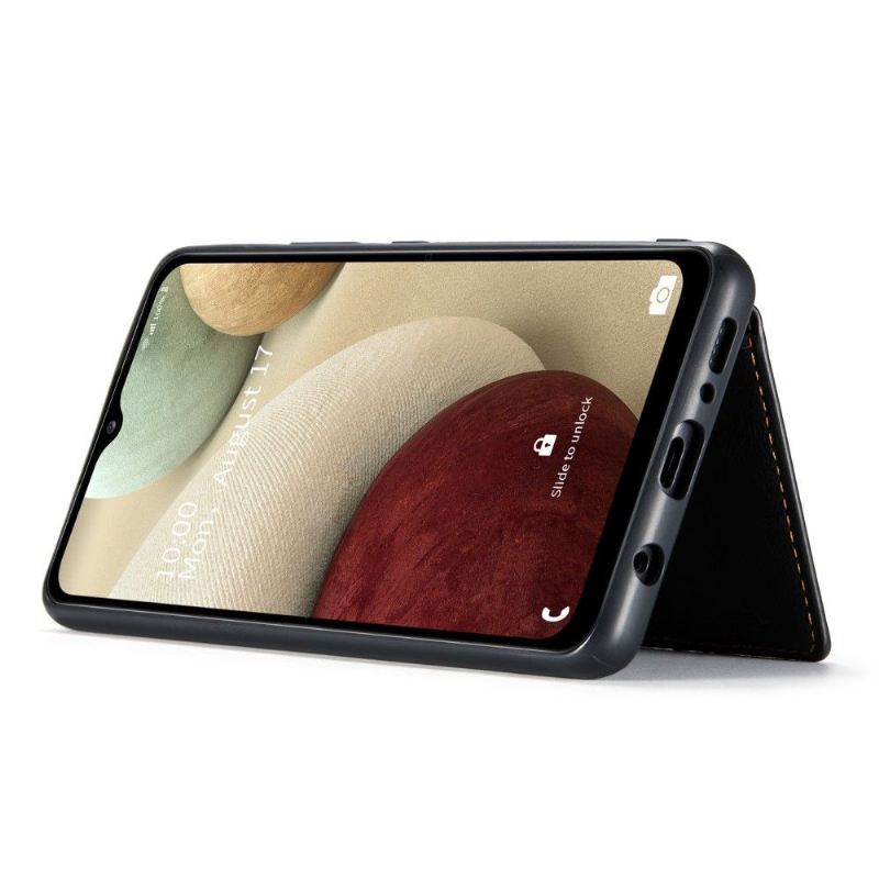 Hülle Für Samsung Galaxy A12 Lederoptik + Abnehmbarer Kartenhalter