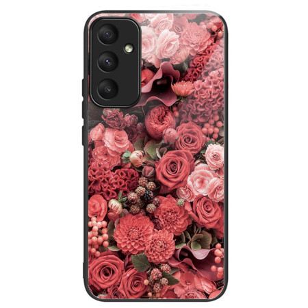 Hülle Für Samsung Galaxy A55 5g Rote Und Rosa Blumen Aus Gehärtetem Glas