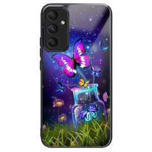 Hülle Samsung Galaxy A55 5g Handyhülle Flasche Und Schmetterling Aus Gehärtetem Glas