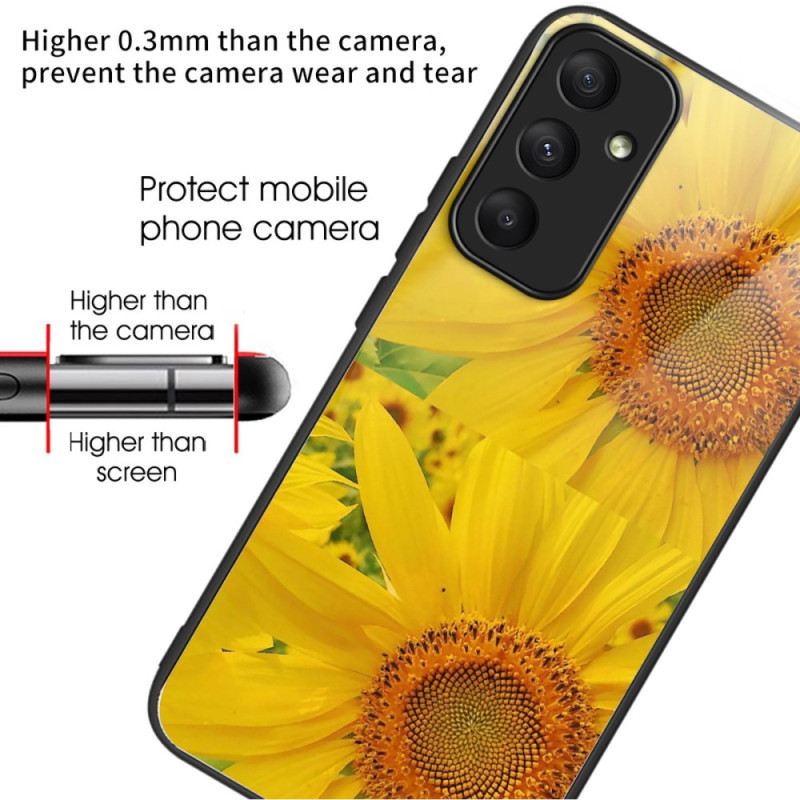 Hülle Samsung Galaxy A55 5g Handyhülle Sonnenblumen Aus Gehärtetem Glas