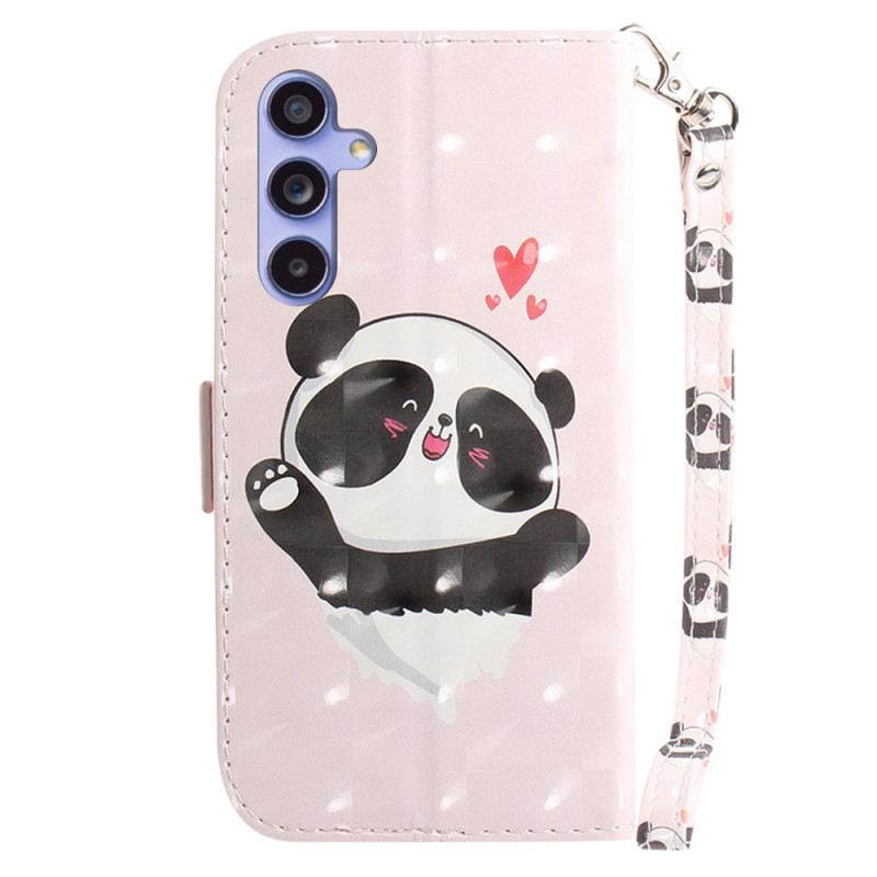 Lederhüllen Für Samsung Galaxy A55 5g Panda Love Mit Riemen